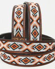 HILASON Western Genuine Leather Belt for Men Women Cowboy Cowgirl Handmade Unisex Full Grain Heavy Duty Tooled Beaded Belt