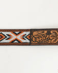 HILASON Western Genuine Leather Belt for Men Women Cowboy Cowgirl Handmade Unisex Full Grain Heavy Duty Tooled Beaded Belt