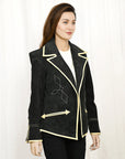 Genuine Vintage leather Women shirt Blazer jacket dress ladies girl
