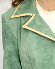 Genuine Vintage leather Women shirt Blazer jacket dress ladies girl