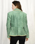 Genuine Vintage leather Women shirt Blazer jacket dress ladies girl