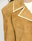 Genuine Vintage leather Women shirt Blazer jacket dress ladies girl