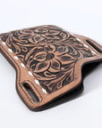 Hilason Western Stylish Floral Hand Tooled Genuine Leather Smartphone Cell Phone Holder