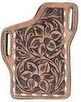 Hilason Western Stylish Floral Hand Tooled Genuine Leather Smartphone Cell Phone Holder