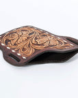 Hilason Western Stylish Floral Hand Tooled Genuine Leather Smartphone Cell Phone Holder