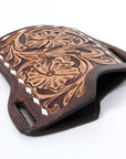 Hilason Western Stylish Floral Hand Tooled Genuine Leather Smartphone Cell Phone Holder