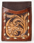 Hilason Western Floral Stylish Women & Men Hand Tooled Genuine Leather Card-Holder