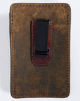 Hilason Western Stylish Floral Hand Tooled Genuine Leather Smartphone Cell Phone Holder
