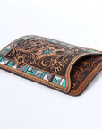 Hilason Western Stylish Floral Hand Tooled Genuine Leather Smartphone Cell Phone Holder