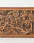Hilason Western Floral Rodeo Bifold Men Women Genuine American Leather Wallet