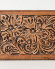 Hilason Western Floral Rodeo Bifold Men Women Genuine American Leather Wallet