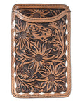 Hilason Western Stylish Floral Hand Tooled Genuine Leather Smartphone Cell Phone Holder