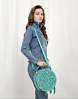 American Darling Canteen Hand Tooled Genuine Leather women bag western handbag purse