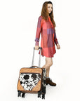 American Darling Travel Case Beautifully Hand Tooled Hair-On Genuine Leather women bag western handbag purse