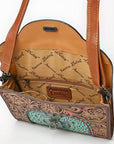 American Darling Adbg1303 Cross Body I Hand Tooled Crocodile Embossed Genuine Leather Women Bag Western Handbag Purse
