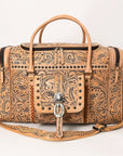 American Darling ADBG1305 Duffel Hand Tooled Genuine Leather Women Bag Western Handbag Purse
