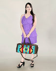 OHLAY OHA101D DUFFEL Upcycled Wool Genuine Leather women bag western handbag purse