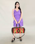 OHLAY OHA101E DUFFEL Upcycled Wool Genuine Leather women bag western handbag purse