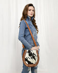 American Darling ADBG1315 Hand Tooled Hair-On Genuine Leather Women Bag Western Handbag Purse