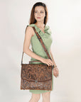 American Darling ADBG1318 Hand Tooled Genuine Leather Women Bag Western Handbag Purse