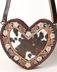 American Darling ADBGA476 Hand Tooled Hair-On Genuine Leather Women Bag Western Handbag Purse