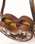 American Darling ADBGA476 Hand Tooled Hair-On Genuine Leather Women Bag Western Handbag Purse