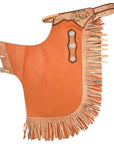 Hilason Western Bull Riding Chinks Chaps Adult Pro Rodeo Bronc Leather Tan