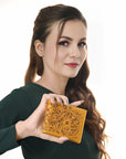 American Darling Wallet Hand Tooled Genuine Leather Women Bag Western Handbag Purse