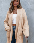 Jade Oversize Chunky Cable Knit Midi-length Cardigan