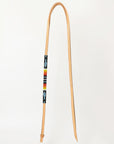 5 Ft Hilason Western Horse Beautiful Beaded Overlay American Leather Whip Tan