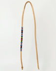 5 Ft Hilason Western Horse Beautiful Beaded Overlay American Leather Whip Tan