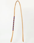 5 Ft Hilason Western Horse Beautiful Beaded Overlay American Leather Whip Tan