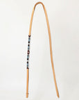 5 Ft Hilason Western Horse Beautiful Beaded Overlay American Leather Whip Tan