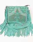 American Darling ADBG1322A Hand Tooled Hair-On Genuine Leather Women Bag Western Handbag Purse