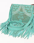 American Darling ADBG1322A Hand Tooled Hair-On Genuine Leather Women Bag Western Handbag Purse