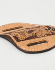 Hilason Leather Angled Knife Scabbard Sheath Cover Floral Tooled