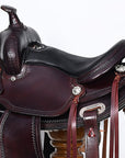 Hilason Western Horse Kids Youth Children Trail Genuine Leather Saddle Dark Brown