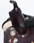 Hilason Western Horse Kids Youth Children Trail Genuine Leather Saddle Dark Brown