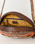 American Darling ADBGA486 Hand Tooled Saddle Blanket Genuine Leather Women Bag Western Handbag Purse