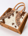American Darling Adbga488 Tote Hand Tooled Hair-On Genuine Leather Women Bag Western Handbag Purse