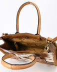 American Darling Adbga488 Tote Hand Tooled Hair-On Genuine Leather Women Bag Western Handbag Purse
