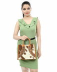 American Darling Adbga488 Tote Hand Tooled Hair-On Genuine Leather Women Bag Western Handbag Purse