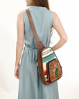 American Darling Sling Hand Tooled Saddle Blanket Genuine Leather women bag western handbag purse