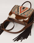 American Darling Briefcase Saddle Blanket Hair On Genuine Leather women bag western handbag purse