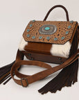 American Darling Briefcase Saddle Blanket Hair On Genuine Leather women bag western handbag purse