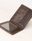 AMERICAN TANNER Genuine Leather Hand Burnished Bifold Wallet For Men Women H4 X W3.25 X D0.5