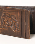 AMERICAN TANNER Genuine Leather Hand Burnished Bifold Wallet For Men Women H4 X W3.25 X D0.5