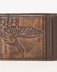 AMERICAN TANNER Genuine Leather Hand Burnished Bifold Wallet For Men Women H4 X W3.25 X D0.5