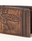 AMERICAN TANNER Genuine Leather Hand Burnished Bifold Wallet For Men Women H4 X W3.25 X D0.5