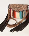 American Darling Crossbody Hand Tooled Saddle Blanket Genuine Leather Women Bag Western Handbag Purse